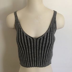 Black and White knit crop top